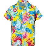 Bluse casual gialle XXL taglie comode in poliestere a tema ananas per Donna 