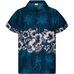 Camicie hawaiane petrolio 3 XL taglie comode mezza manica per Uomo 