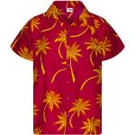Camicie hawaiane scontate casual rosse XS taglie comode in poliestere lavabili in lavatrice per Uomo 