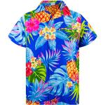Camicie hawaiane casual blu S taglie comode a tema ananas per Uomo 