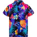 Camicie hawaiane casual blu 3 XL taglie comode a tema ananas per Uomo 