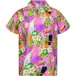 Camicie hawaiane rosa chiaro 3 XL taglie comode mezza manica per Uomo 