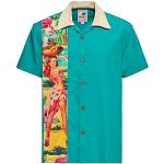 Magliette & T-shirt Regular Fit pin Up turchesi XXL taglie comode di cotone Bio mezza manica per Uomo KING KEROSIN 