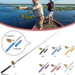 Kit combinato mulinello da pesca Set mini penna tascabile portatile telescopica canna da pesca + mulinello
