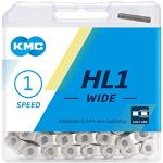 KMC Hl1 Wide, Catena Unisex Adulto, Silver, 100 Link-1/2 x1/8"