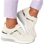 Sneakers larghezza E eleganti bianche numero 38 di gomma traspiranti platform per Donna 