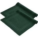Set tappeti verde scuro 50x70 di spugna sostenibili da bagno 