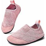 Pantofole larghezza E rosa chiaro numero 26 con allacciatura elasticizzata antiscivolo per bambini 