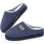 Pantofole imbottite casual blu numero 48 di lana a righe traspiranti per Uomo 