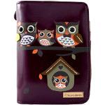 kukubird 33D Owl Family Tree House Pattern Medium Ladies Purse Clutch Wallet - PURPLE