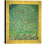kunst für alle 'Quadro con Cornice di Gustav Klimt Melo I, Stampata a Mano di qualità Fabbricati Foto-Cornice, 30 x 30 cm, Oro Raya