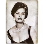 KUSTOM ART Calamita (magnete) Serie Attori Famosi Sofia Sophia Loren da Collezione Stampa su Legno 10x6 cm