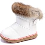 Stivali invernali larghezza E bianchi numero 26 in pelle di camoscio per bambini 