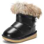 Stivali invernali larghezza E neri numero 20 di pelliccia traspiranti per bambini 