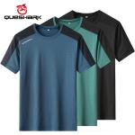 T-shirt nere 3 XL taglie comode di seta mezza manica da fitness per Uomo 