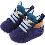 Sneakers stringate larghezza E casual blu con stringhe antiscivolo per neonato 