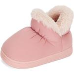 Stivali invernali larghezza E rosa numero 30 di pelliccia tinta unita con allacciatura elasticizzata antiscivolo per bambini 