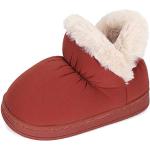 Stivali invernali larghezza E rossi numero 30 di pelliccia tinta unita con allacciatura elasticizzata antiscivolo per bambini 