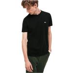 Magliette & T-shirt scontate nere XXL taglie comode di cotone mezza manica con scollo rotondo per Uomo Lacoste 
