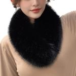TININNA - Collo con cappuccio in pelliccia di volpe sintetica, da donna,  invernale, collo rimovibile, sciarpa in pelliccia sintetica per parka