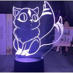 ZGSBT Lampada 3D Illusion Luce notturna a LED Decor Inuyasha Kirara Figure For Room Decor Cambiamento di colore Anime regalo per bambino Compleanno regalo di festa Ragazzo ragazza