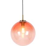 Lampada a sospensione sfera ottone cristallo rosa 33 cm - PALLON