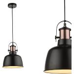 Lampadari industriali neri in metallo da cucina compatibile con E27 Globo 