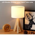 Lampade da tavolo design beige di legno compatibile con E27 