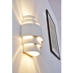 HOFSTEIN Lampada da parete Handan, ceramica in bianco, lampada da parete con effetto luce, 1 attacco E27, la lampada da parete interna può essere dipinta con colori personalizzati, senza lampadina/e