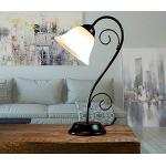 Lampade da tavolo design rustiche nere in ferro battuto compatibile con E14 Licht-erlebnisse 
