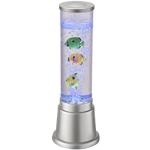 Lampada da tavolo LED RGB, colonna d’acqua luminosa cambia-colore, con pesciolini decorativi, 85127-21