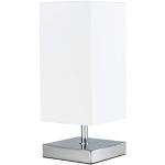 Lampada da tavolo quadrata moderna con paralume in tessuto, bianco, Singolo, E14