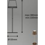 Lampada LED da tavolo Kiki accu 3.000K marrone/oro