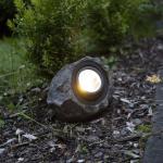 Lampade solari grigie in pietra 