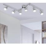 Lampada da soffitto plafoniera orientabile a 6 luci faretti da soffitto  mobili, nichel opaco, cromo, 6x