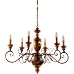 Lampadari classici dorati di legno compatibile con E14 