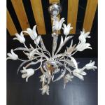 Lampadari scontati moderni bianchi in acciaio a fiore 