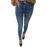 Jeans skinny blu XL con perline per Donna 