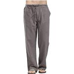 Pantaloni casual grigio scuro 3 XL taglie comode di cotone tinta unita traspiranti per l'estate da golf per Uomo 