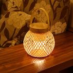 Lampade da tavolo design rustiche in legno di bambù 