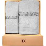 Asciugamani grigi 60x100 di spugna lavabili in lavatrice 2 pezzi da bagno Laura Biagiotti Laura 