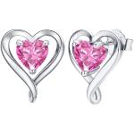 Orecchini rosa in argento per San Valentino con pietre per Donna 