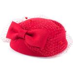 Cappelli rossi per matrimonio con veletta per Donna 