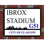 LBS4ALL Ibrox Stadium Glasgow Rangers - Targa in metallo, motivo: Calcio Street Man caverna