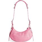 Borse a spalla scontate rosa in pelle di coccodrillo con borchie per Donna Balenciaga 