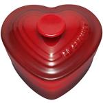 Le Creuset Ramequin a cuore in gres vetrificato con coperchio, per 2 Porzioni, 300 ml, Ciliegia, 91003100060070