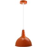 Lampadari industriali arancioni in metallo compatibile con E27 
