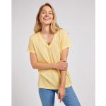 Magliette & T-shirt scontate gialle L Tencel traspiranti con scollo a V mezza manica con scollo a V per Donna Lee 