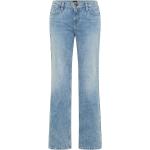 Jeans scontati blu di cotone a vita bassa per Donna Lee 