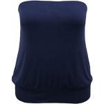 Top blu navy XL taglie comode con pietre da lavare a mano con fascia per Donna 